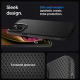Spigen iPhone 15 Pro Deksel Liquid Air Matte Black