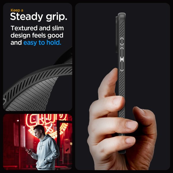 Spigen iPhone 15 Pro Deksel Liquid Air Matte Black