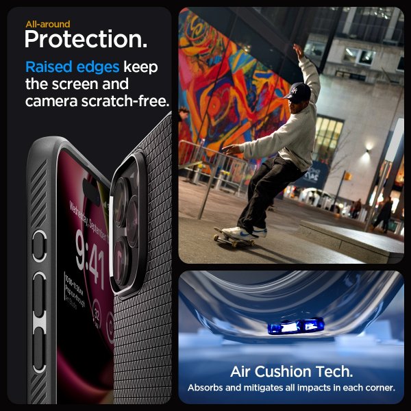 Spigen iPhone 15 Pro Deksel Liquid Air Matte Black
