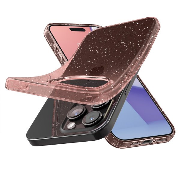 Spigen iPhone 15 Pro Deksel Liquid Crystal Glitter Rose Quartz