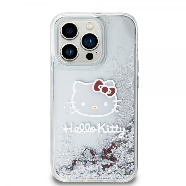 Hello Kitty iPhone 15 Pro Deksel Liquid Glitter Translucent
