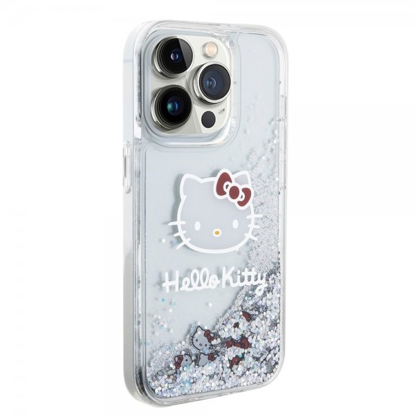 Hello Kitty iPhone 15 Pro Deksel Liquid Glitter Translucent