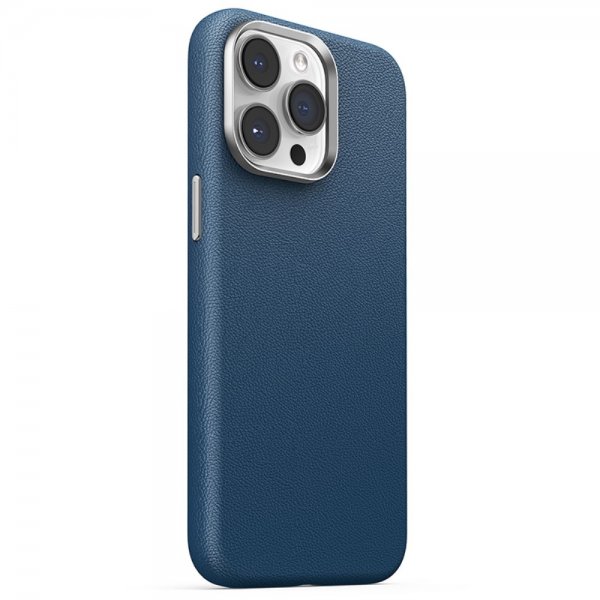 Joyroom iPhone 15 Pro Deksel Litchi Pattern Series MagSafe Blå