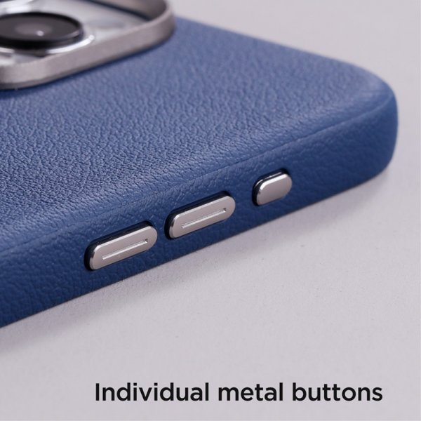 Joyroom iPhone 15 Pro Deksel Litchi Pattern Series MagSafe Blå