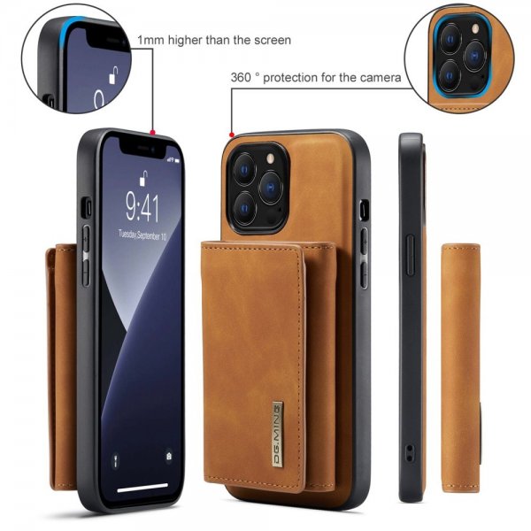 Dg.Ming iPhone 15 Pro Deksel M1 Series Avtakbart Kortholder Brun