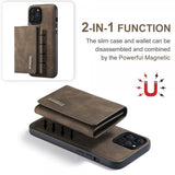 Dg.Ming iPhone 15 Pro Deksel M1 Series Avtakbart Kortholder Kaffe