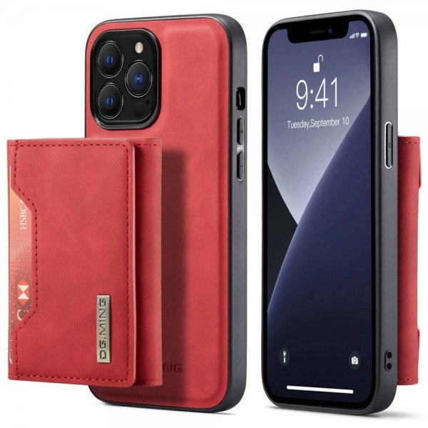 Dg.Ming iPhone 15 Pro Deksel M2 Series Avtakbart Kortholder Rød