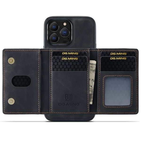 Dg.Ming iPhone 15 Pro Deksel M2 Series Avtakbart Kortholder Svart