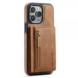 Dg.Ming iPhone 15 Pro Deksel M5 Series Avtakbart Kortholder Brun