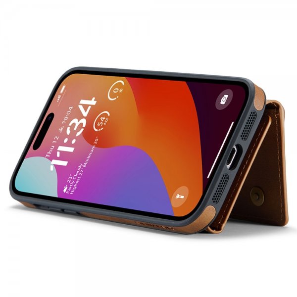 Dg.Ming iPhone 15 Pro Deksel M5 Series Avtakbart Kortholder Brun