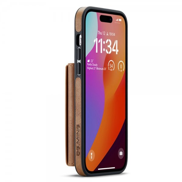 Dg.Ming iPhone 15 Pro Deksel M5 Series Avtakbart Kortholder Brun