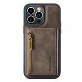 Dg.Ming iPhone 15 Pro Deksel M5 Series Avtakbart Kortholder Kaffe