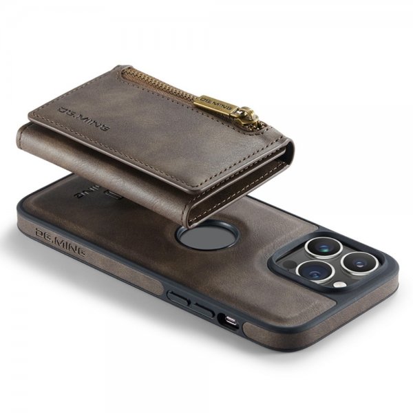 Dg.Ming iPhone 15 Pro Deksel M5 Series Avtakbart Kortholder Kaffe