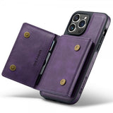 Dg.Ming iPhone 15 Pro Deksel M5 Series Avtakbart Kortholder Lilla