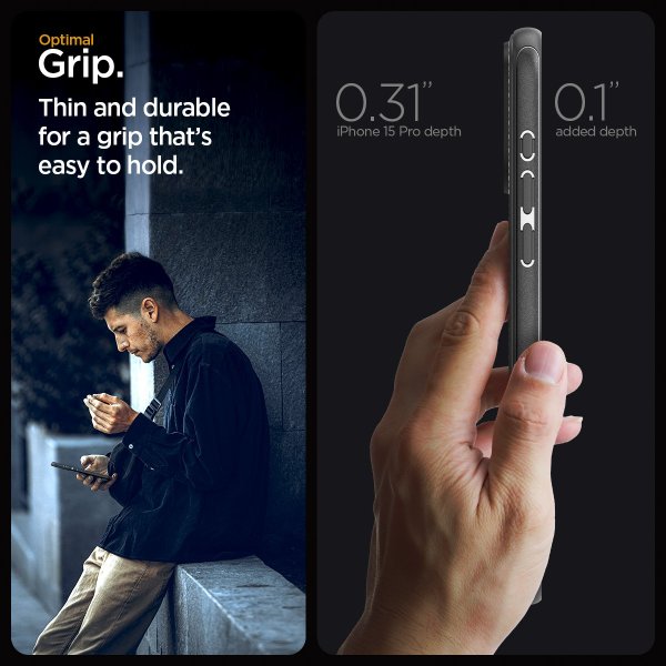 Spigen iPhone 15 Pro Deksel Mag Armor MagFit Matte Black