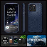 Spigen iPhone 15 Pro Deksel Mag Armor MagFit Navy Blue