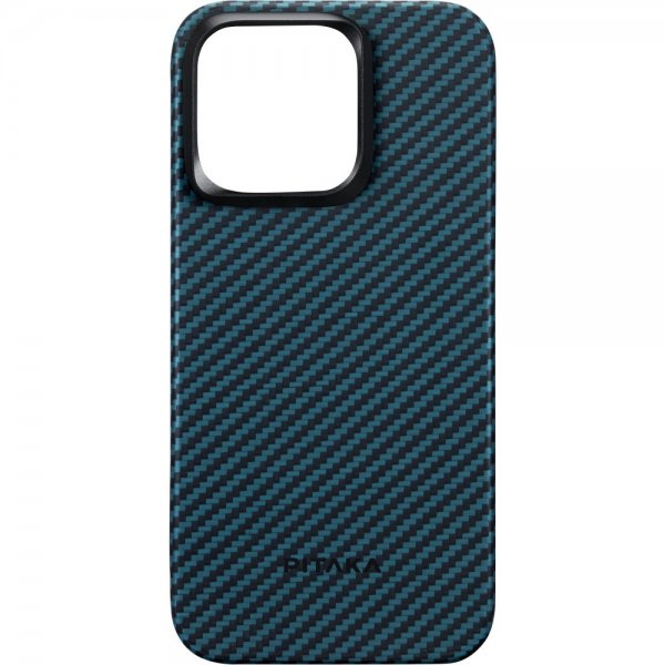 Pitaka iPhone 15 Pro Deksel MagEZ Case 4 Black/Blue Twill