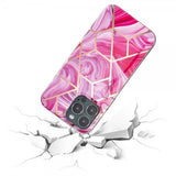 iPhone 15 Pro Deksel Marmormønster Rosa Rød