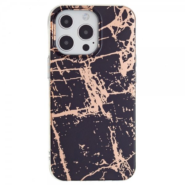 iPhone 15 Pro Deksel Marmormønster Svart