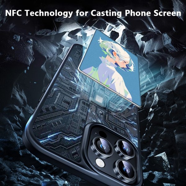 iPhone 15 Pro Deksel Innebygd skjerm E Ink Case Hvit