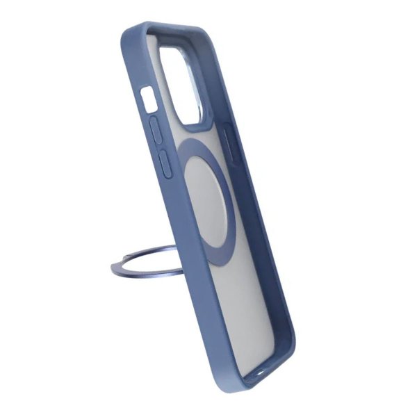 Rvelon iPhone 15 Pro Deksel Roterbart Stativ Blå