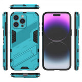 iPhone 15 Pro Deksel med Stativ Lyseblå