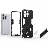 iPhone 15 Pro Deksel med Stativ Mørkeblå