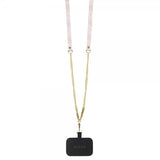 Guess iPhone 15 Pro Deksel Metal Logo Strass Crossbody Strap Rosa