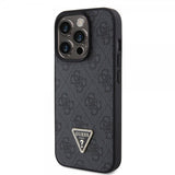 Guess iPhone 15 Pro Deksel Metal Logo Strass Crossbody Strap Svart