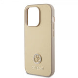 Guess iPhone 15 Pro Deksel Metal Logo Strass Gull