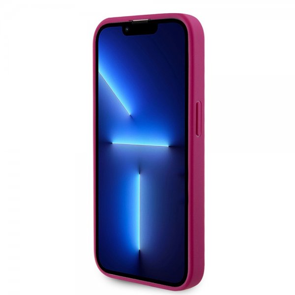 Guess iPhone 15 Pro Deksel Metal Logo Strass Metallic Rosa