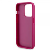 Guess iPhone 15 Pro Deksel Metal Logo Strass Metallic Rosa