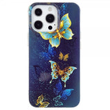iPhone 15 Pro Deksel Motiv Guldiga Sommerfugler