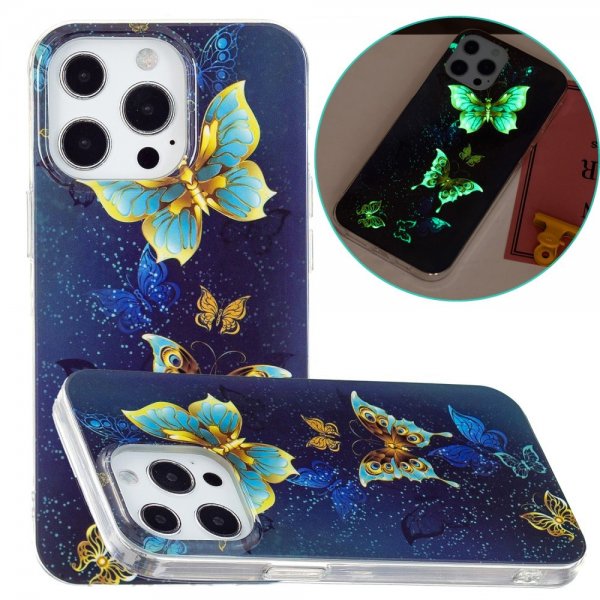 iPhone 15 Pro Deksel Motiv Guldiga Sommerfugler