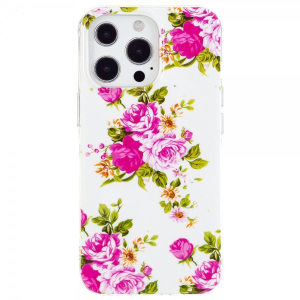 iPhone 15 Pro Deksel Motiv Rosor Hvit