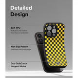 Ringke iPhone 15 Pro Deksel Onyx Design Checkerboard Yellow