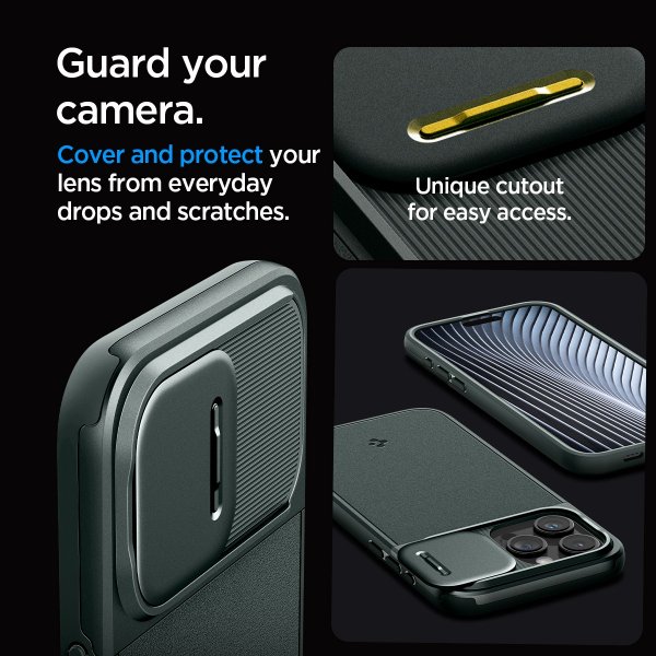 Spigen iPhone 15 Pro Deksel Optik Armor MagFit Abyss Green