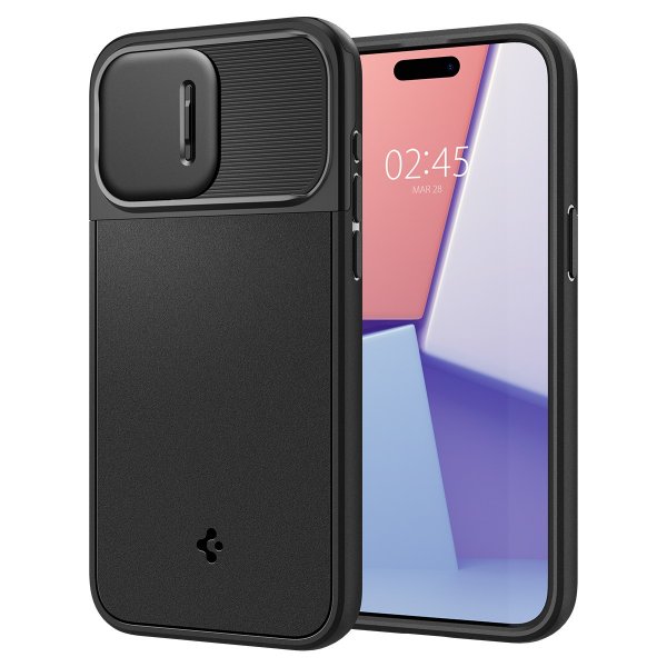 Spigen iPhone 15 Pro Deksel Optik Armor MagFit Svart