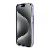 Guess iPhone 15 Pro Deksel Ring Stand Glitter MagSafe Lilla