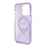 Guess iPhone 15 Pro Deksel Ring Stand Glitter MagSafe Lilla