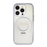 Guess iPhone 15 Pro Deksel Ring Stand Glitter MagSafe Transparent