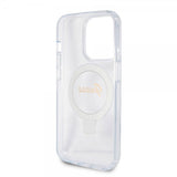 Guess iPhone 15 Pro Deksel Ring Stand Glitter MagSafe Transparent
