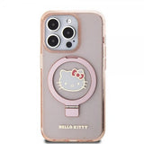 Hello Kitty iPhone 15 Pro Deksel Ring Stand MagSafe Rosa