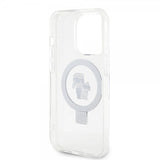 Karl Lagerfeld iPhone 15 Pro Deksel Ring Stand MagSafe Hvit