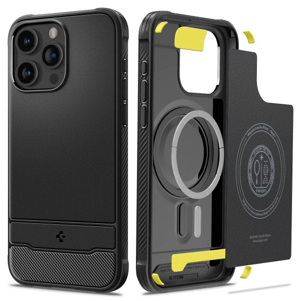 Spigen iPhone 15 Pro Deksel Rugged Armor MagFit Matte Black