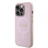 Guess iPhone 15 Pro Deksel Saffiano MagSafe Rosa