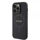 Guess iPhone 15 Pro Deksel Saffiano MagSafe Svart
