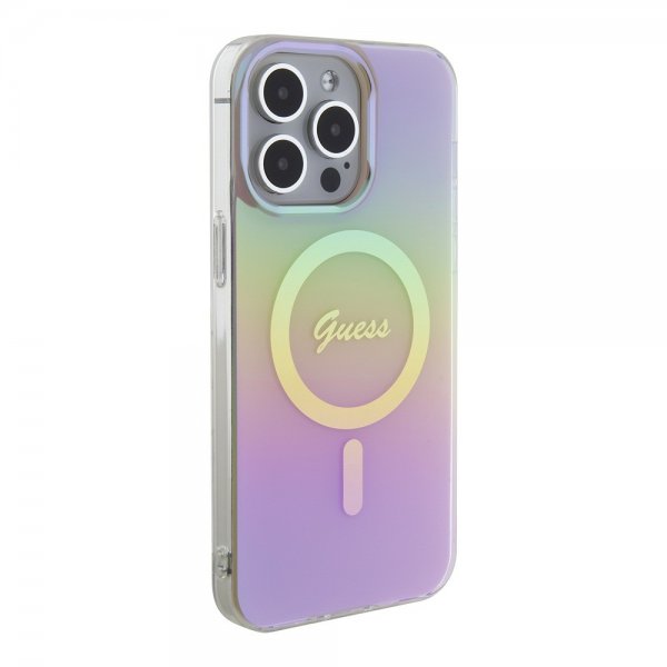 Guess iPhone 15 Pro Deksel Script MagSafe Rosa