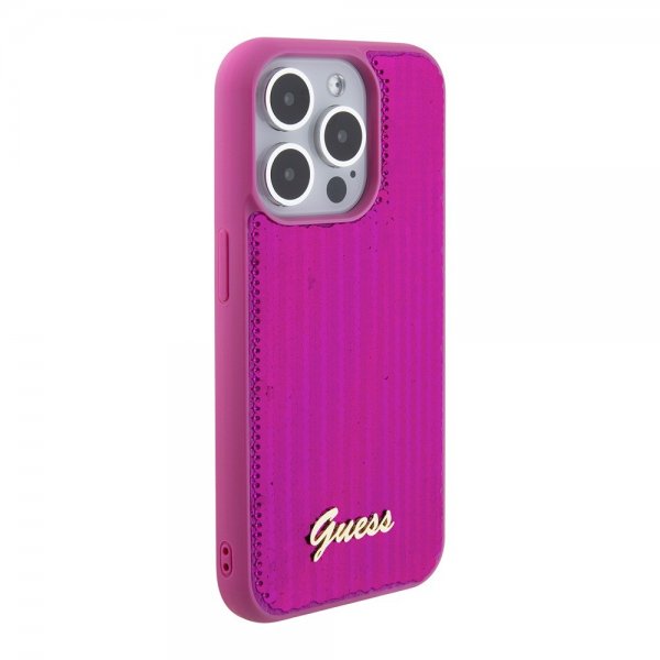 Guess iPhone 15 Pro Deksel Sequin Fuschia