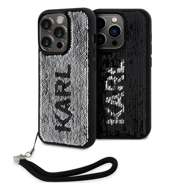 Karl Lagerfeld iPhone 15 Pro Deksel Sequin Svart